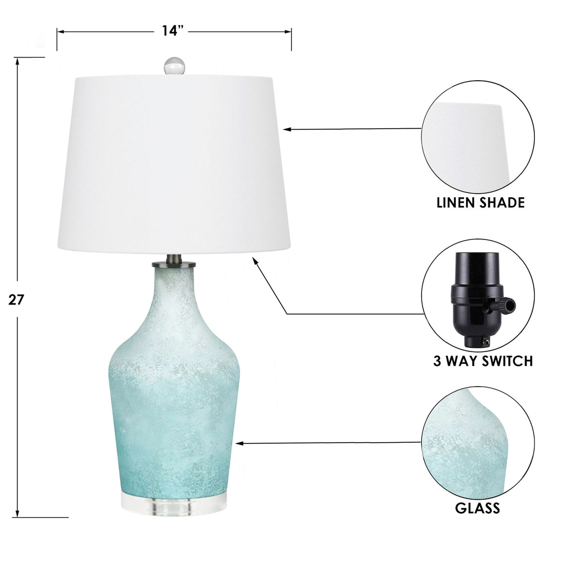 Mist - Glass Table Lamp (Set of 2)