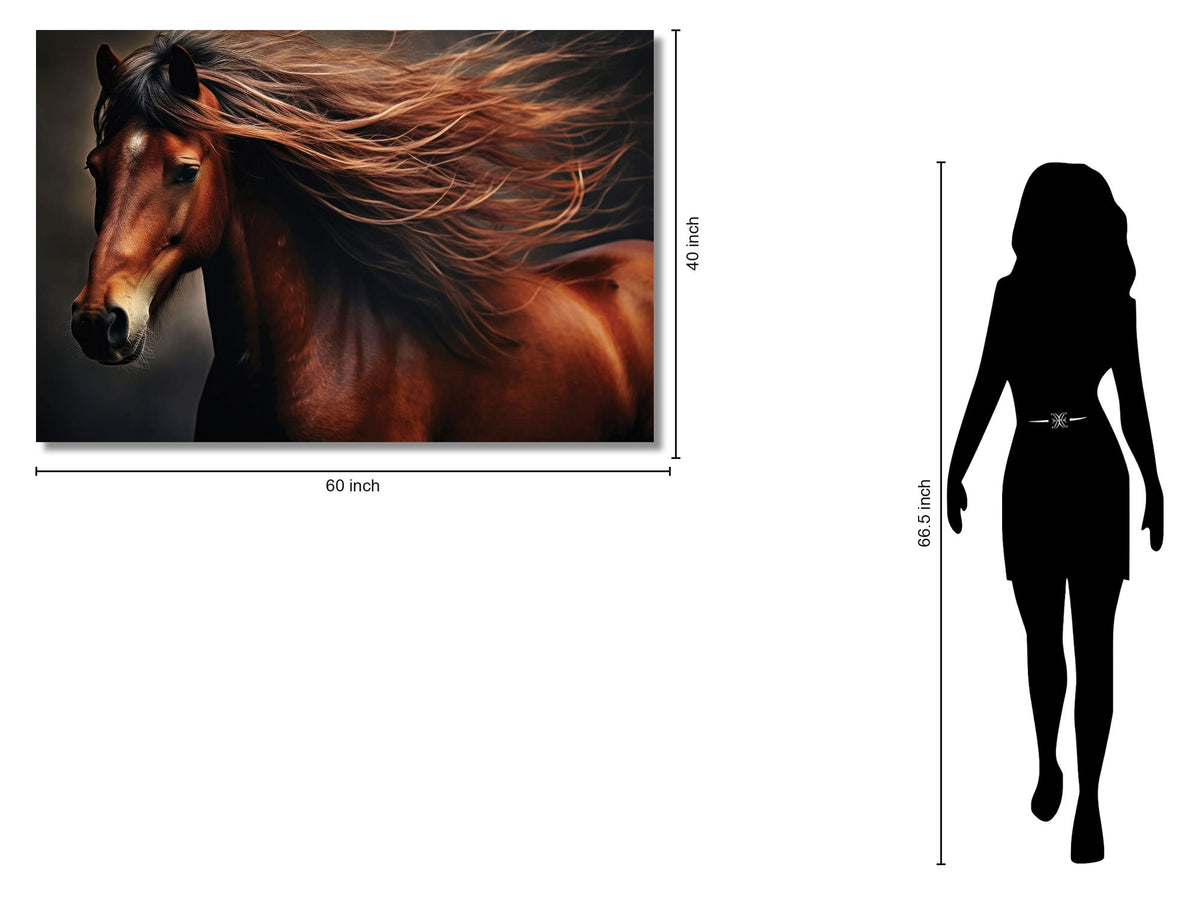Temp Glass With Foil - Chestnut Mane In The Wind - Dark Brown