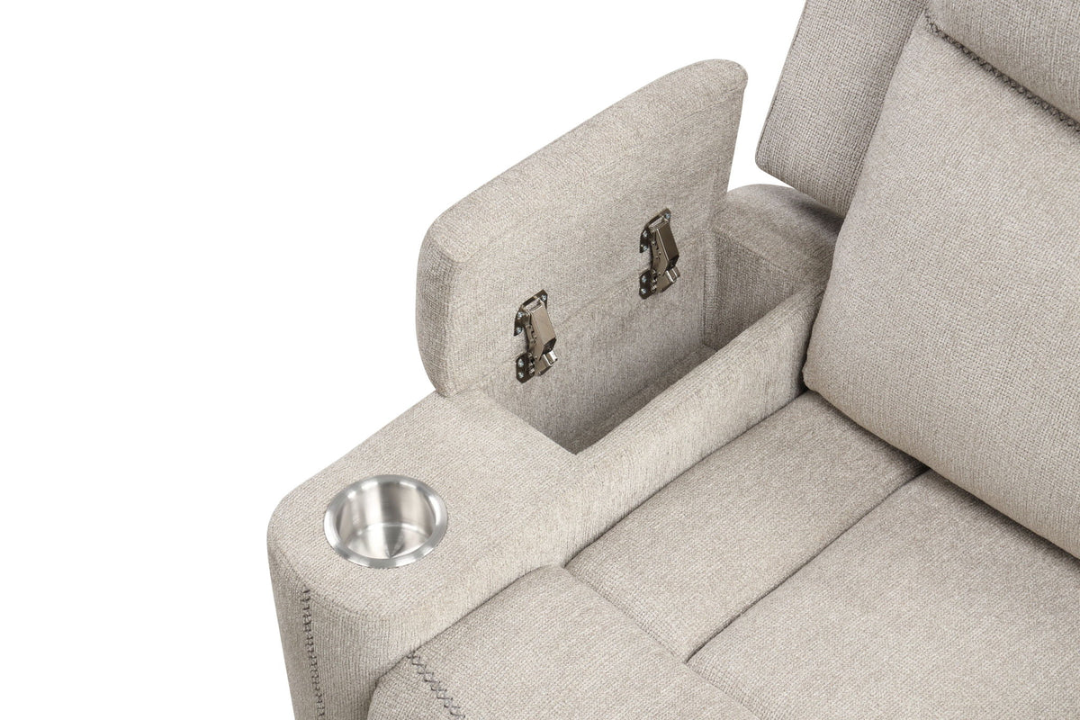 Galya - 3 Piece Living Room Set Sofa Loveseat Chair - Light Gray