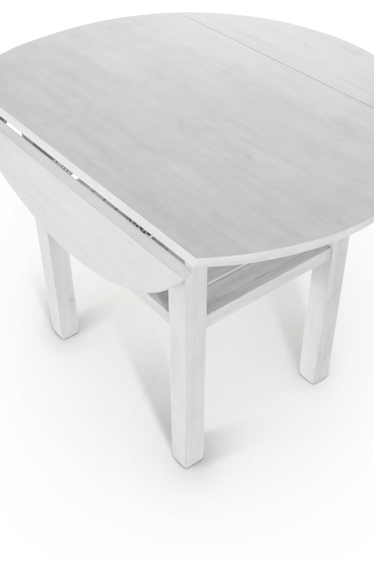 Geneva - Drop Leaf Dining Table With Shelf - Distressed White