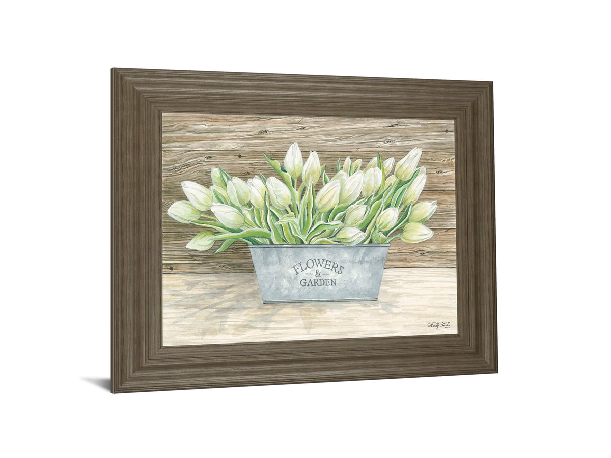 Flowers & Garden Tulips By Cindy Jacobs - Framed Wall Art - Green