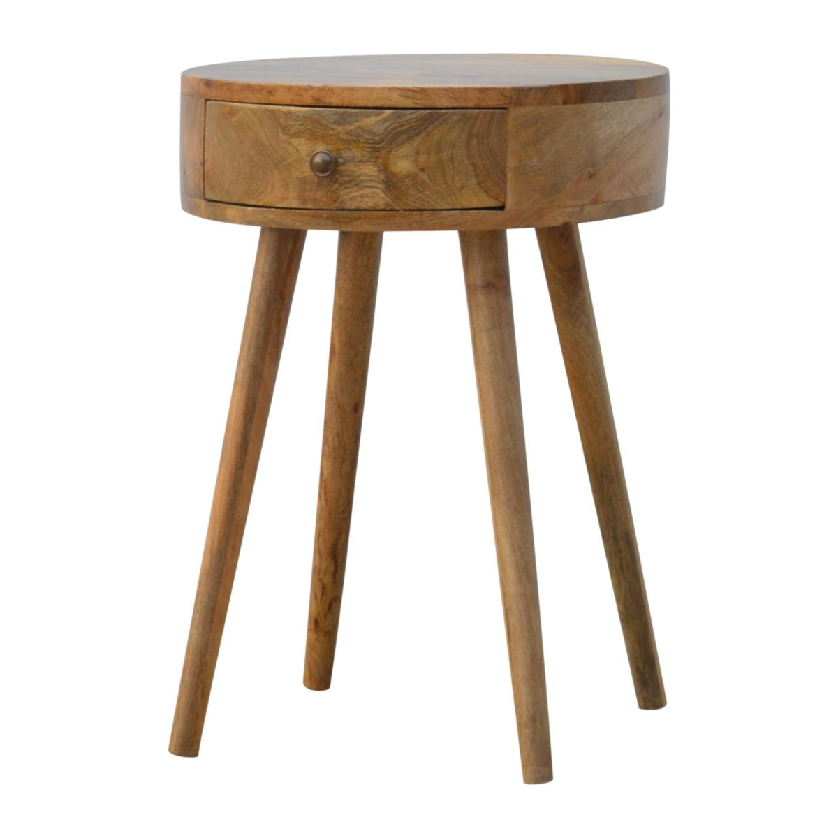 Nordic Chestnut Circular Nightstand