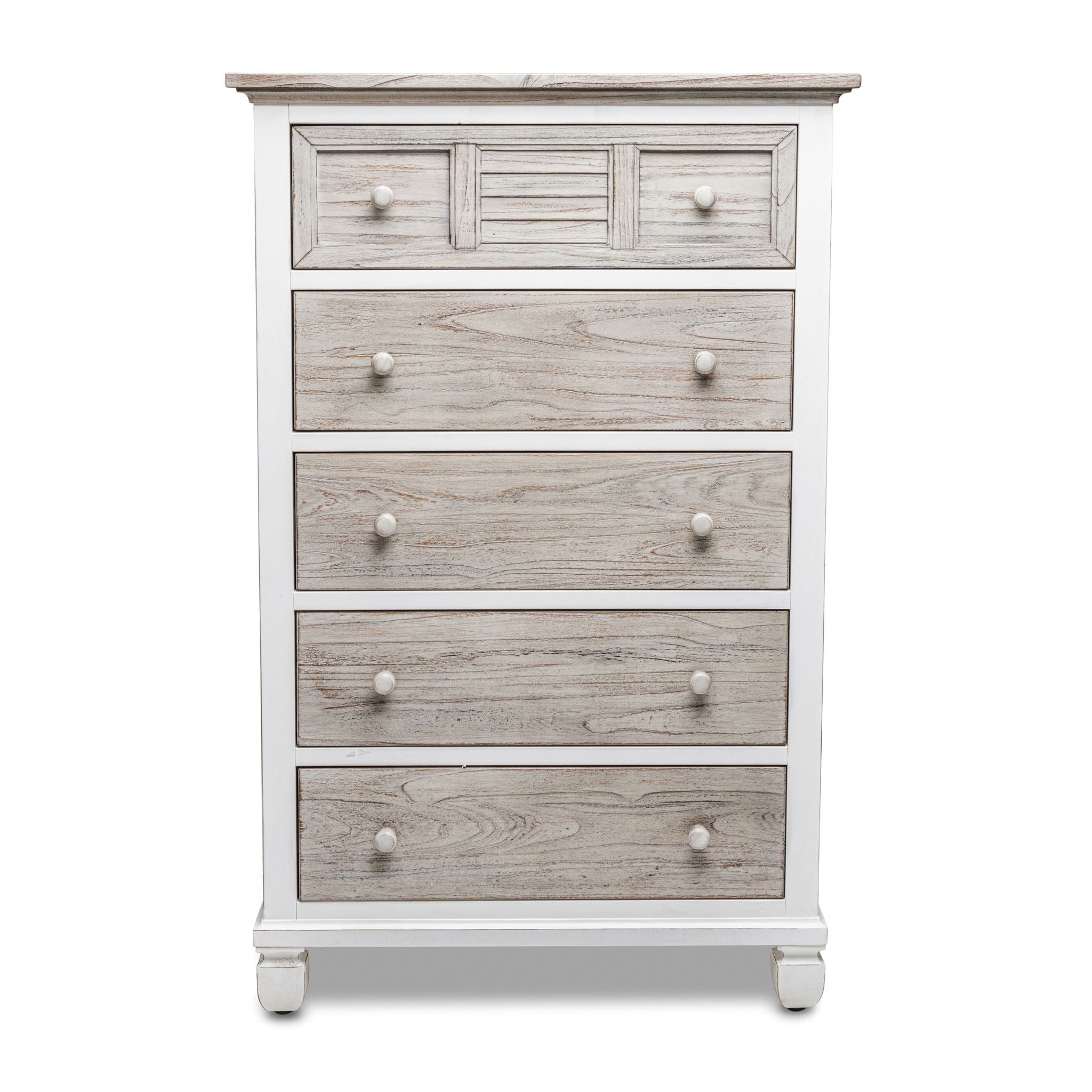 Islamorada - 5 Drawer Chest - Dapple Gray / Blanc