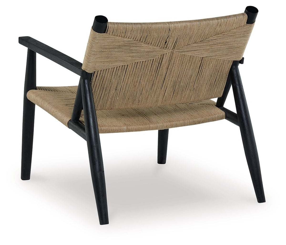 Halfmore - Accent Chair - Black / Natural