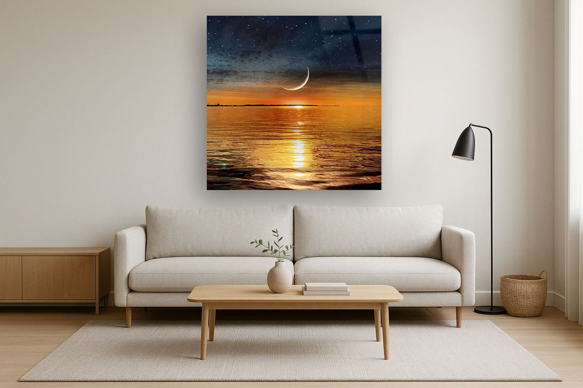 Tempered Glass With Foil - New Moon Horizon - Orange