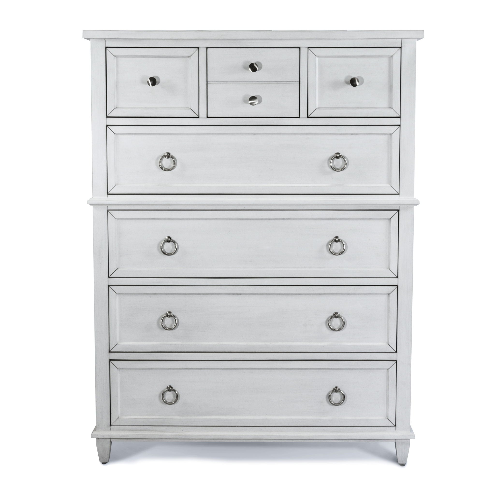 Point Breeze - 7 Drawer Chest - Fresh White With Soft Gray Glaze