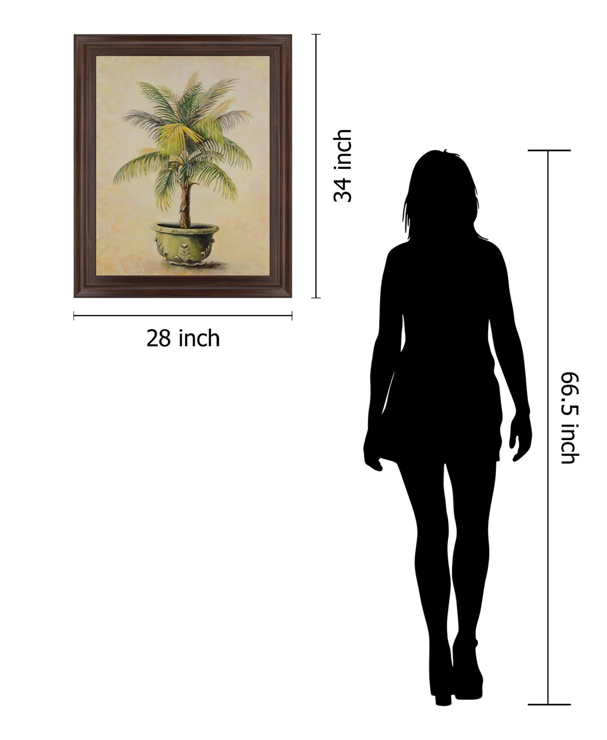 Verdant Fronds - 28" x 34" Framed Wall Art - Beige