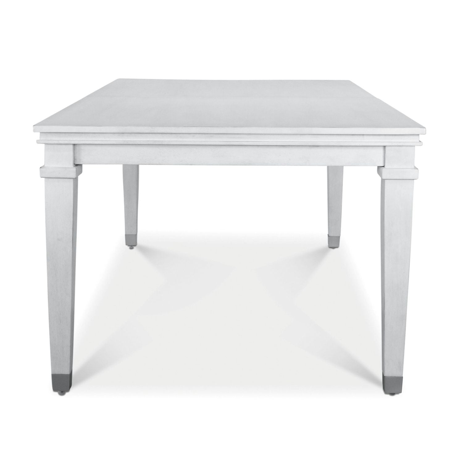 Point Breeze - Extendable Dining Table With Self Storing Leaf - Fresh White With Soft Gray Glaze