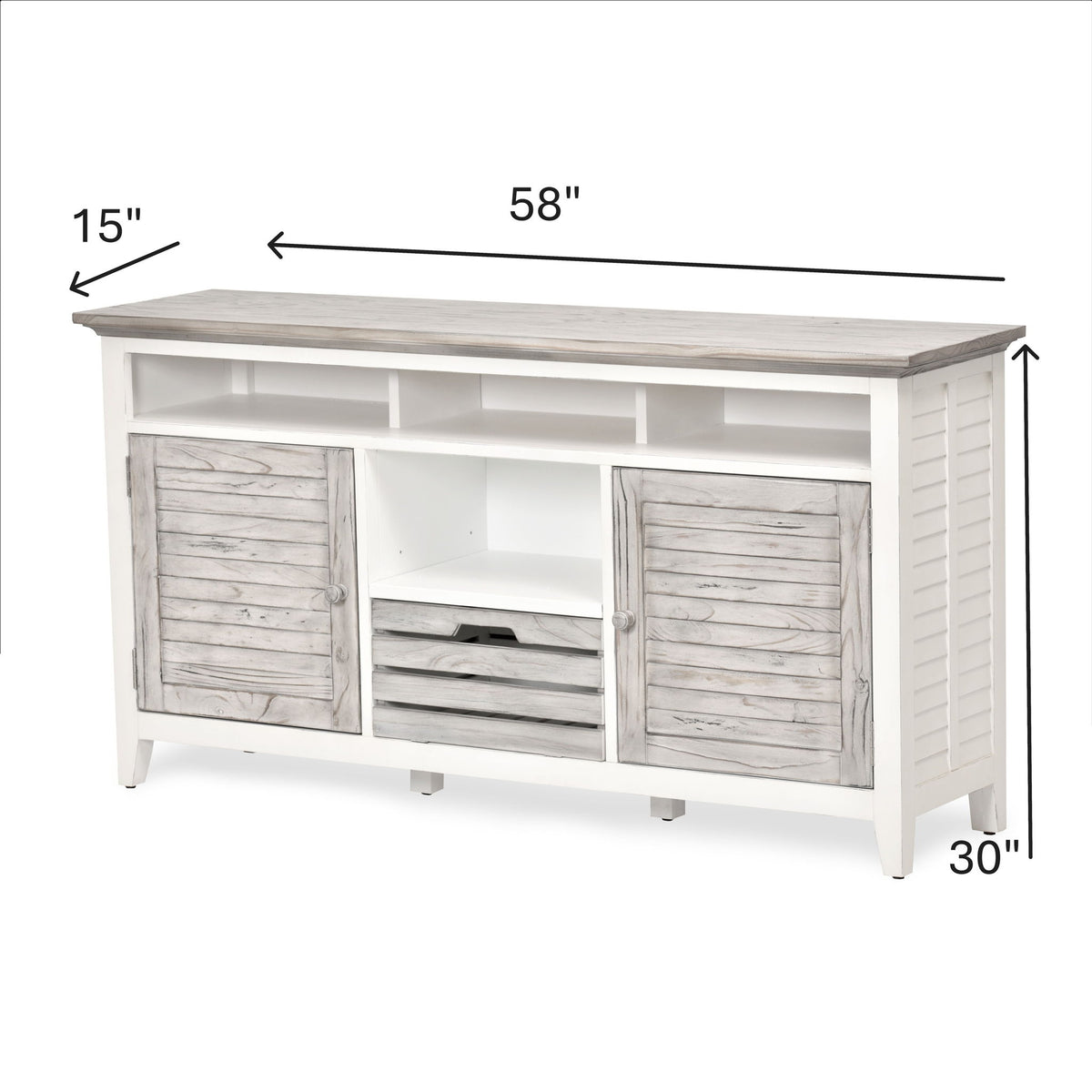 Islamorada - Entertainment Center - Dapple Gray / Blanc