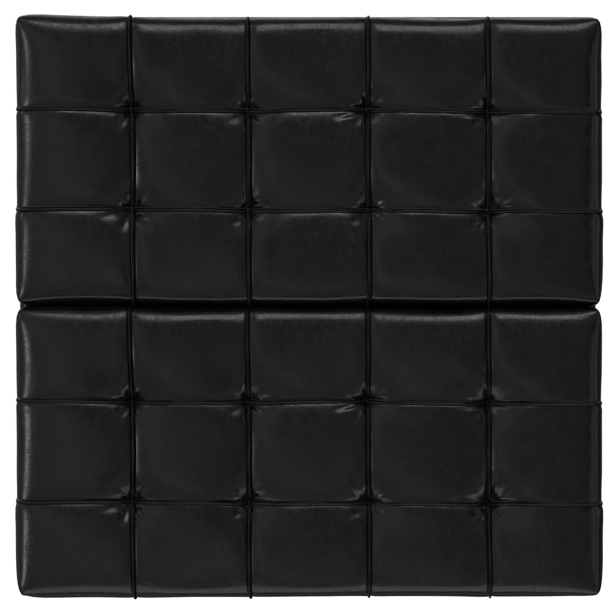 Harrison - Large Square Coffee Table Storage Ottoman - Black