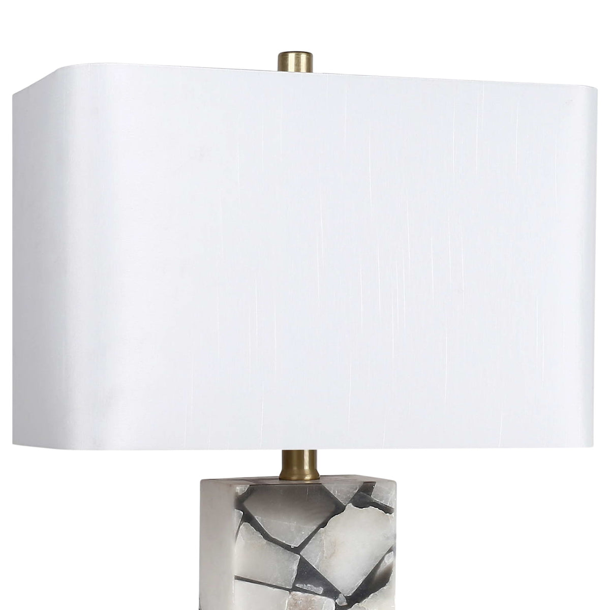 "Alabaster Mosaic" Alabaster Table Lamp (Set of 2) - Alabaster / Soft Gold