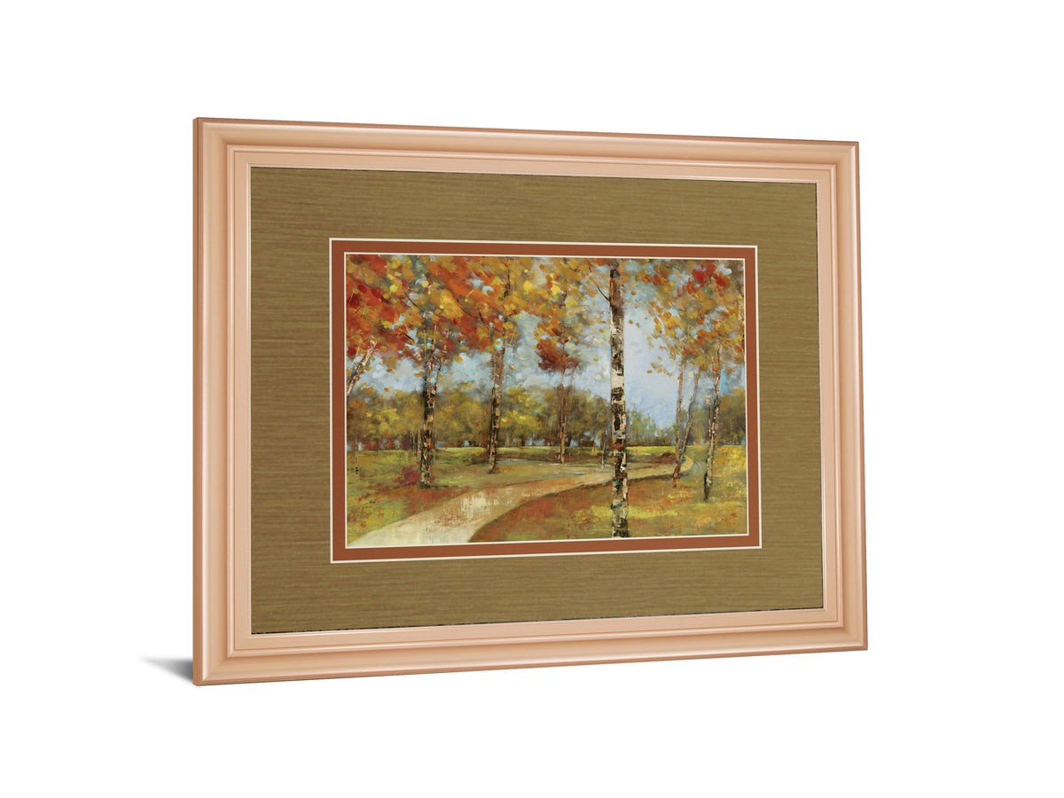 Autumn Path By Carmen Dolce - Framed Print Wall Art - Light Brown