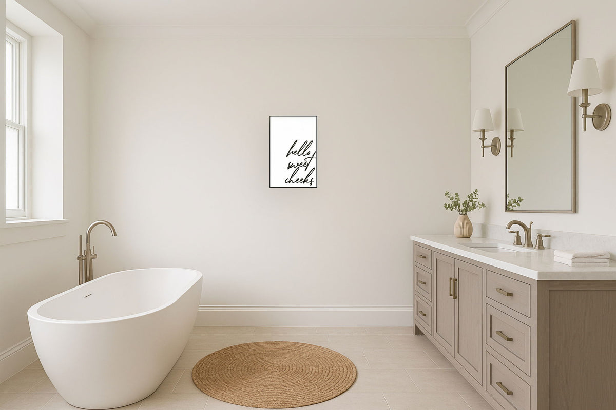 "Charming Greeting" Canvas In Frame - Black / White