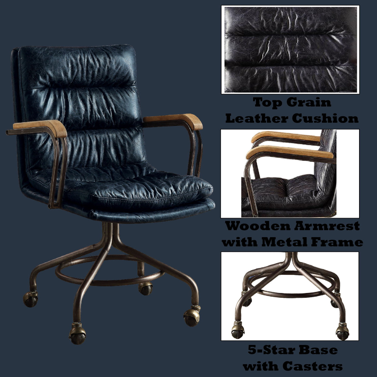 Harith - Retro Top Grain Office Chair