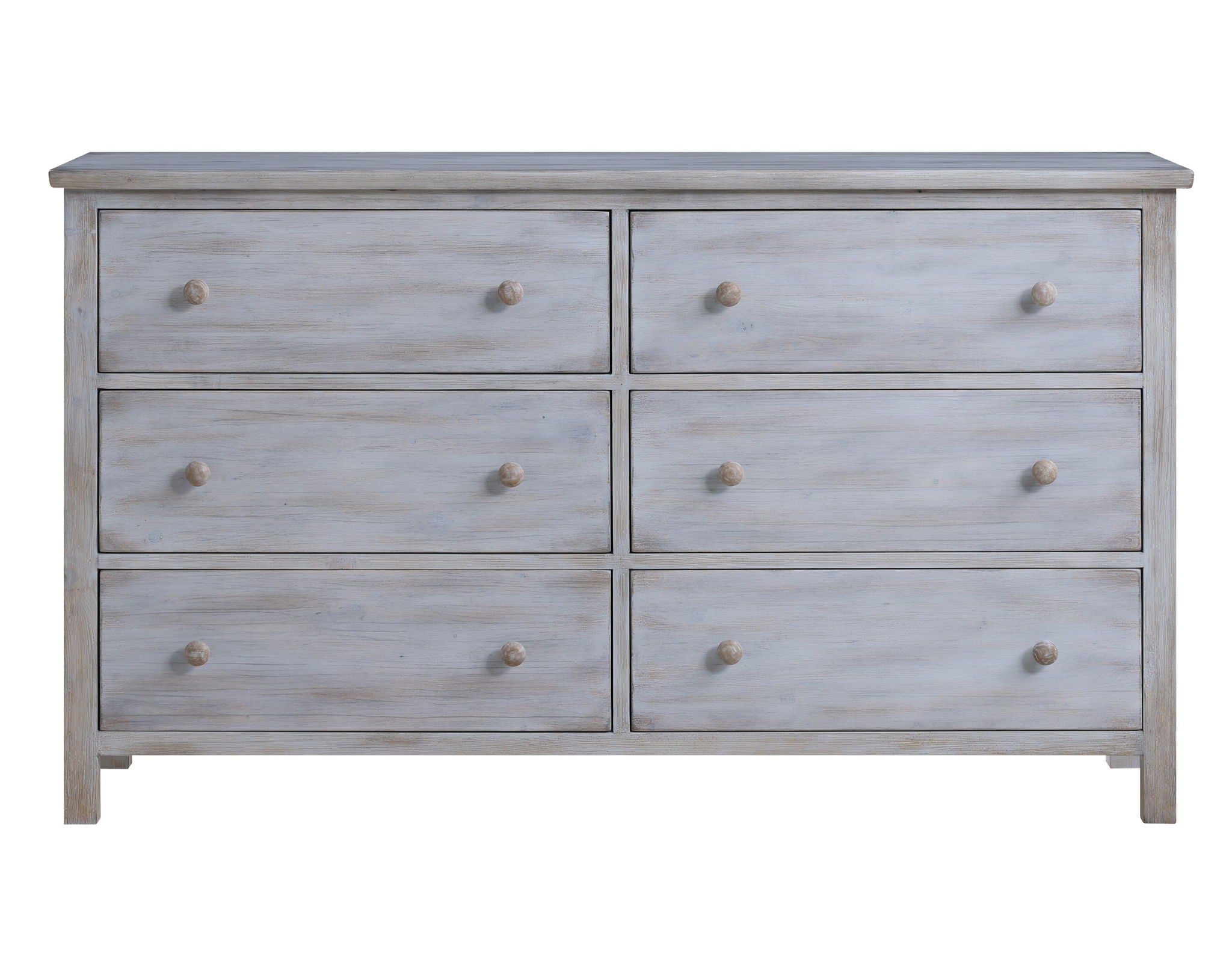 Geneva - 6 Drawer Dresser - Distressed White