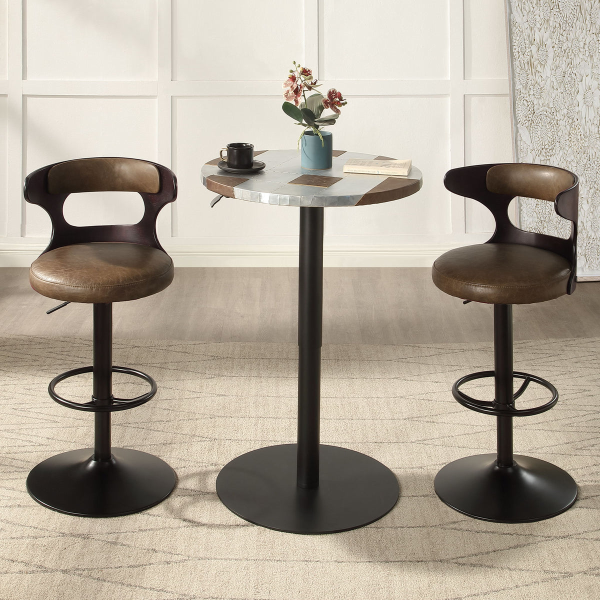 Saba - Adjustable Stool With Swivel - Brown