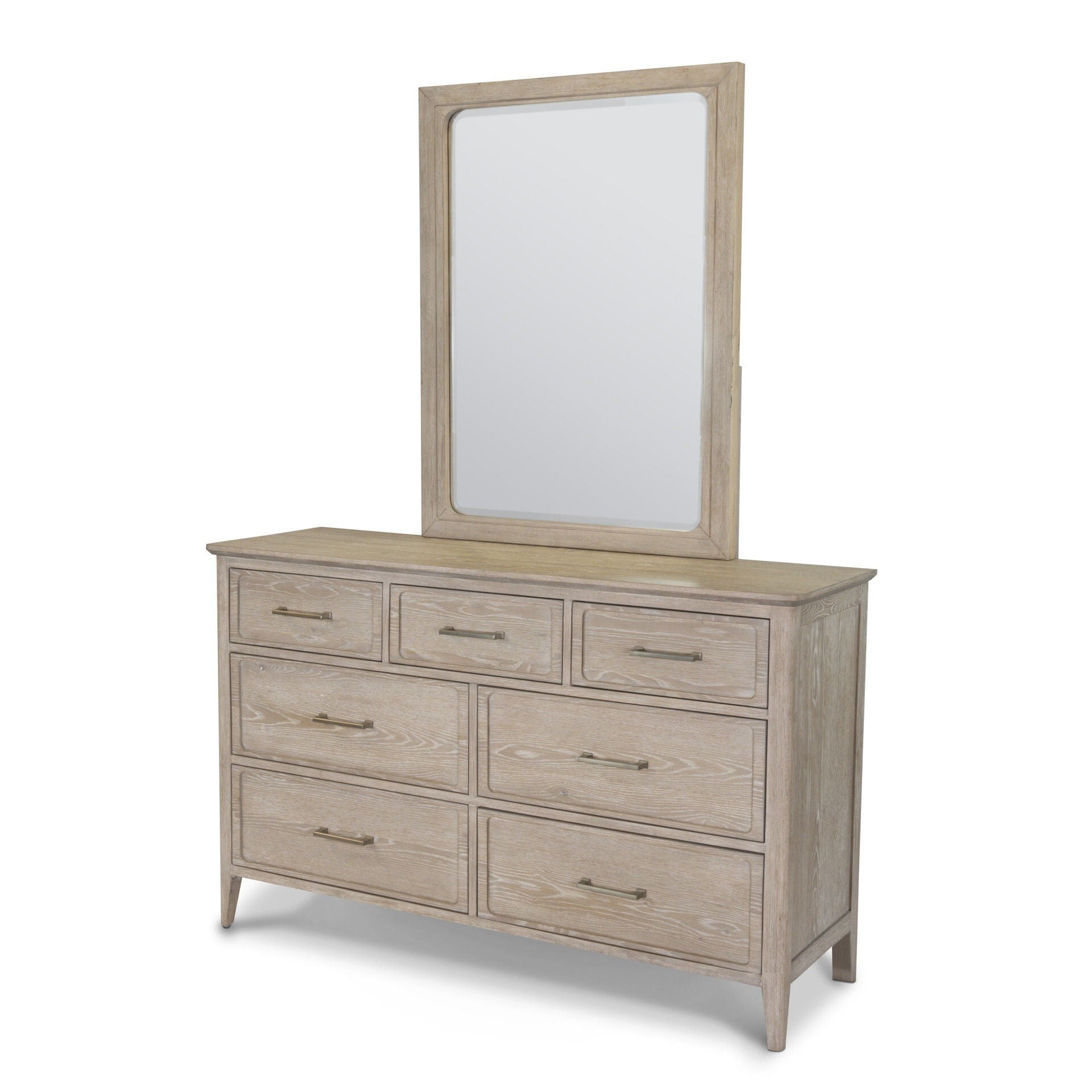 Cape May - Rectangular Dresser Mirror - Glazed Driftwood