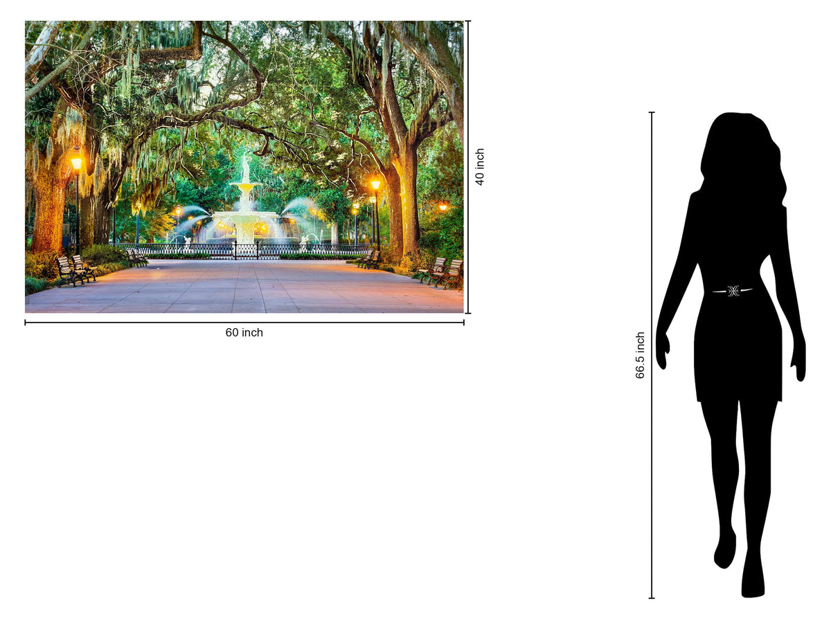 Tempered Glass With Foil - Forsyth Park Savannah - Green