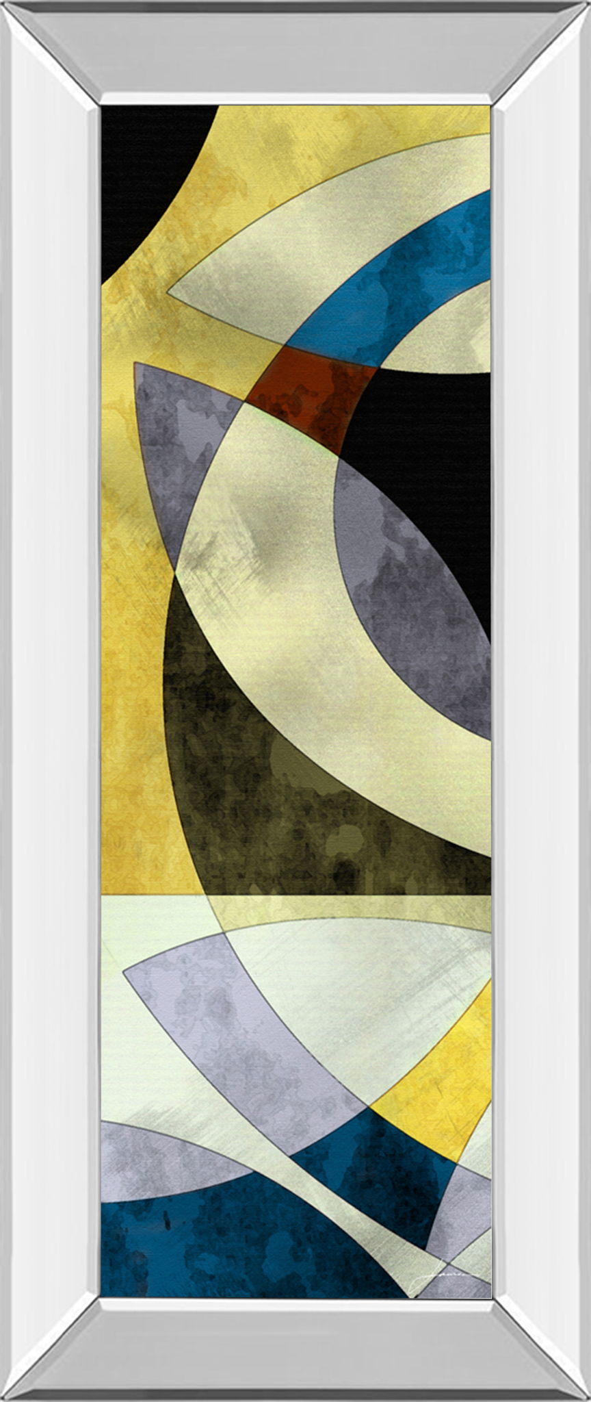 Elliptic Path III By James Burghardt - Mirror Framed Print Wall Art - Yellow