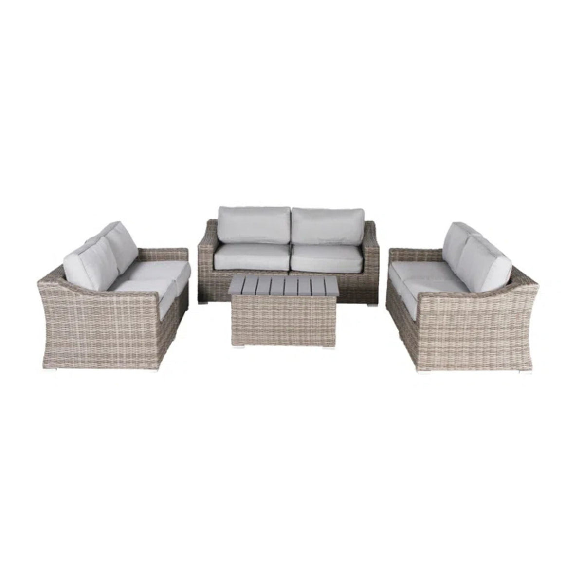 7 Piece Patio Sofa Set With Cushions For Outdoor Comfort - Gray Mix