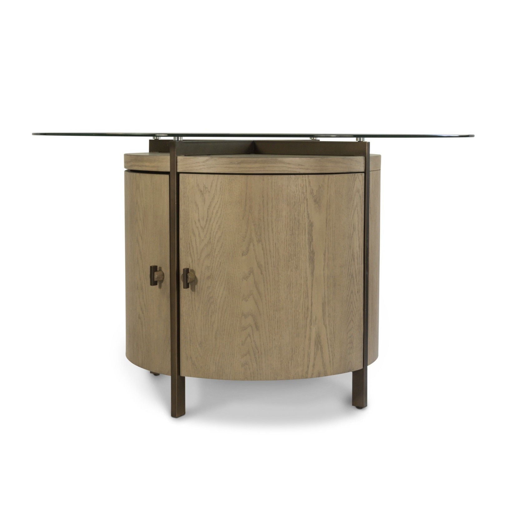 Rio Vista - Round Dining Table With Storage - Muted Earth Tones / Clay
