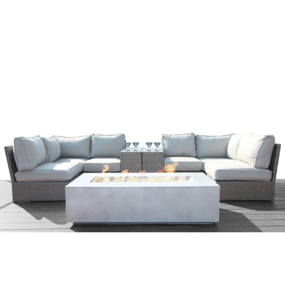 Outdoor Elegance Conversation Set With Fire Pit