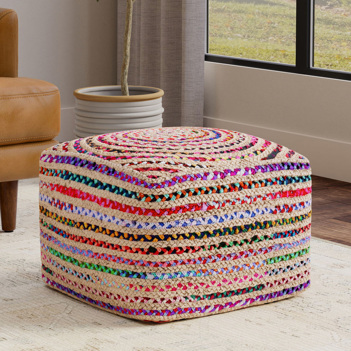 Margo - Square Pouf - Multicolor