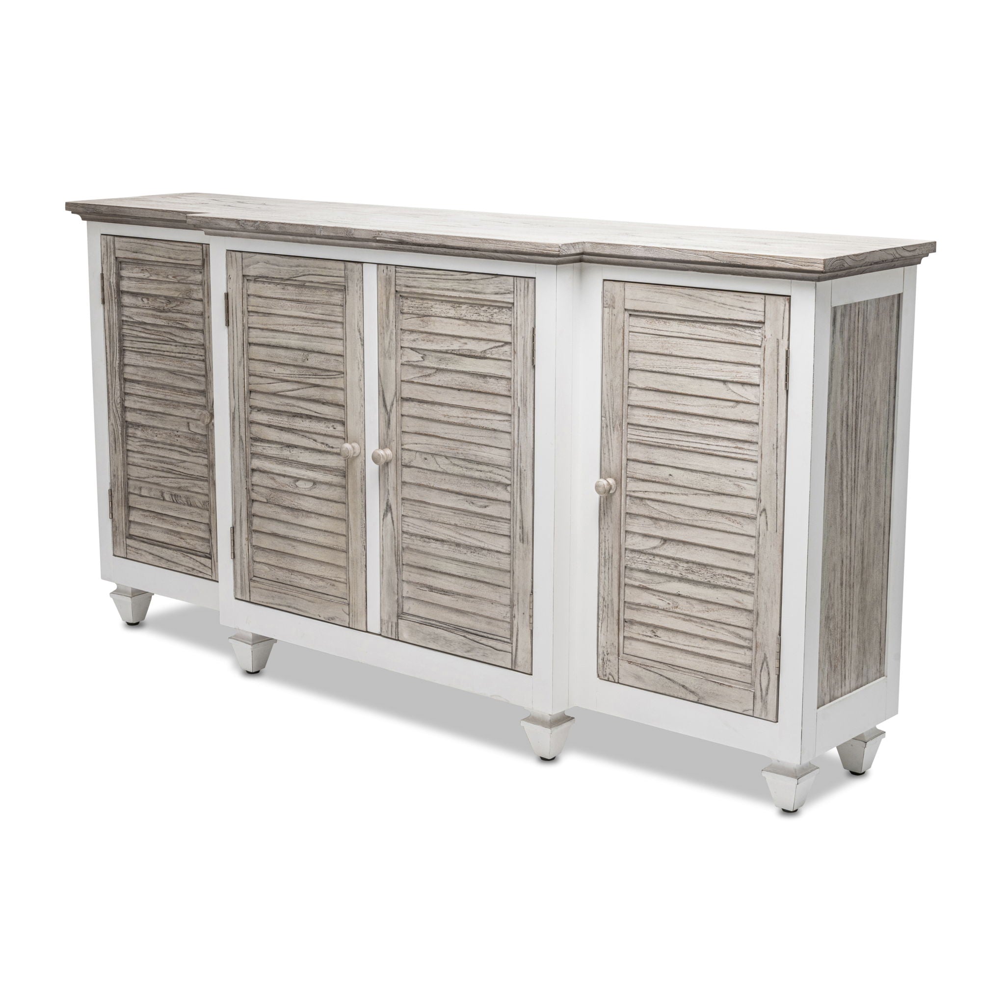 Islamorada - 4-Door Credenza - Dapple Gray / Blanc