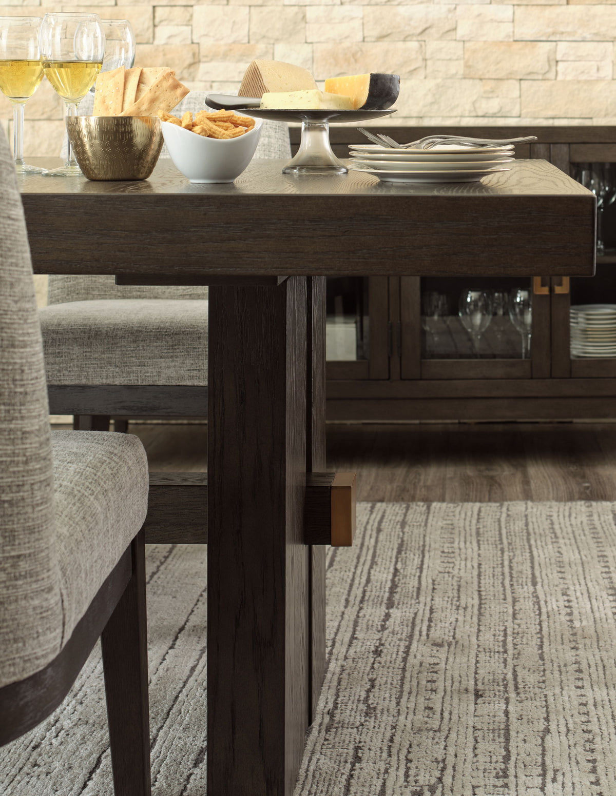 Burkhaus - Rectangular Dining Room Extension Table - Dark Brown