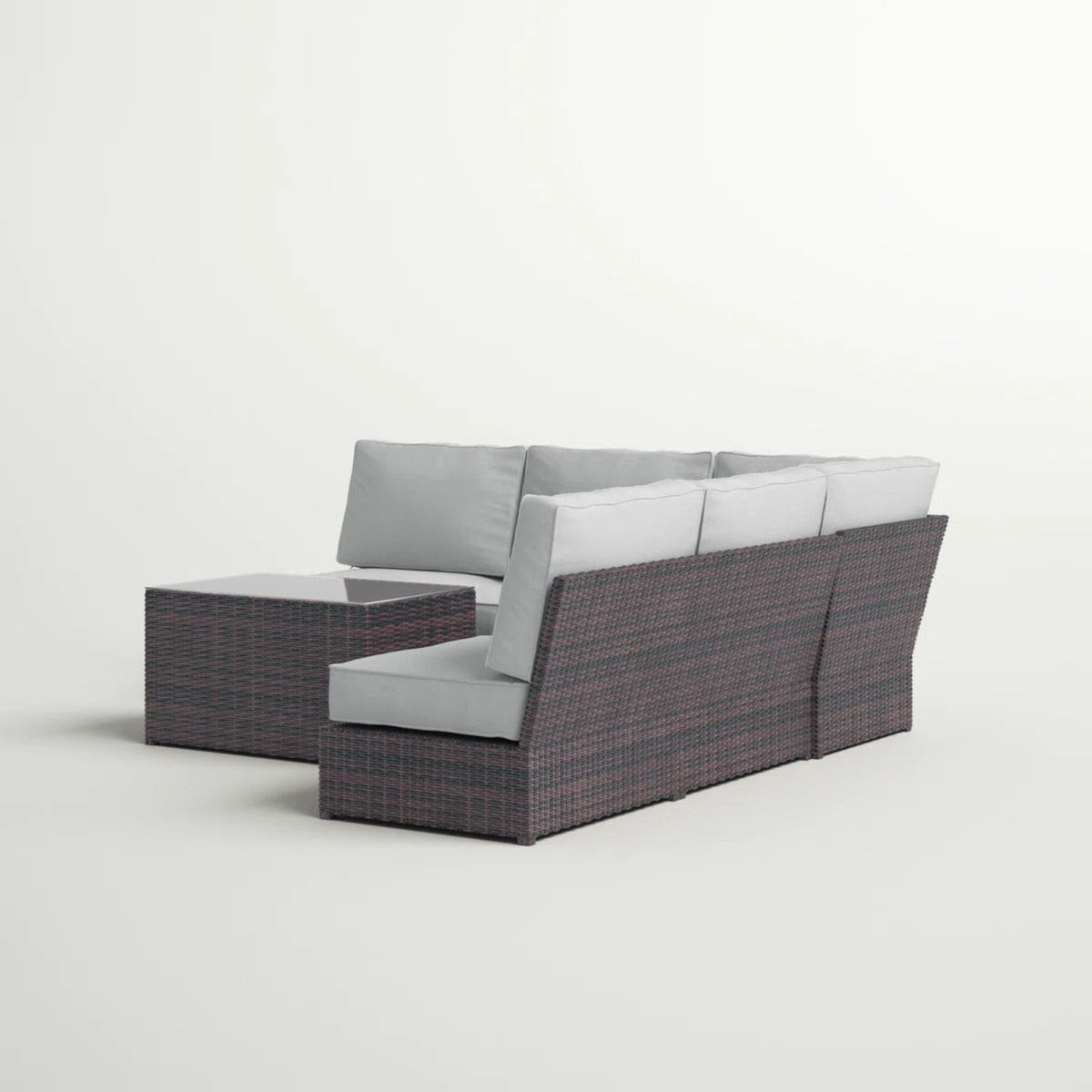 Modular 4 Person Outdoor Seating Group With Cushions - Espresso