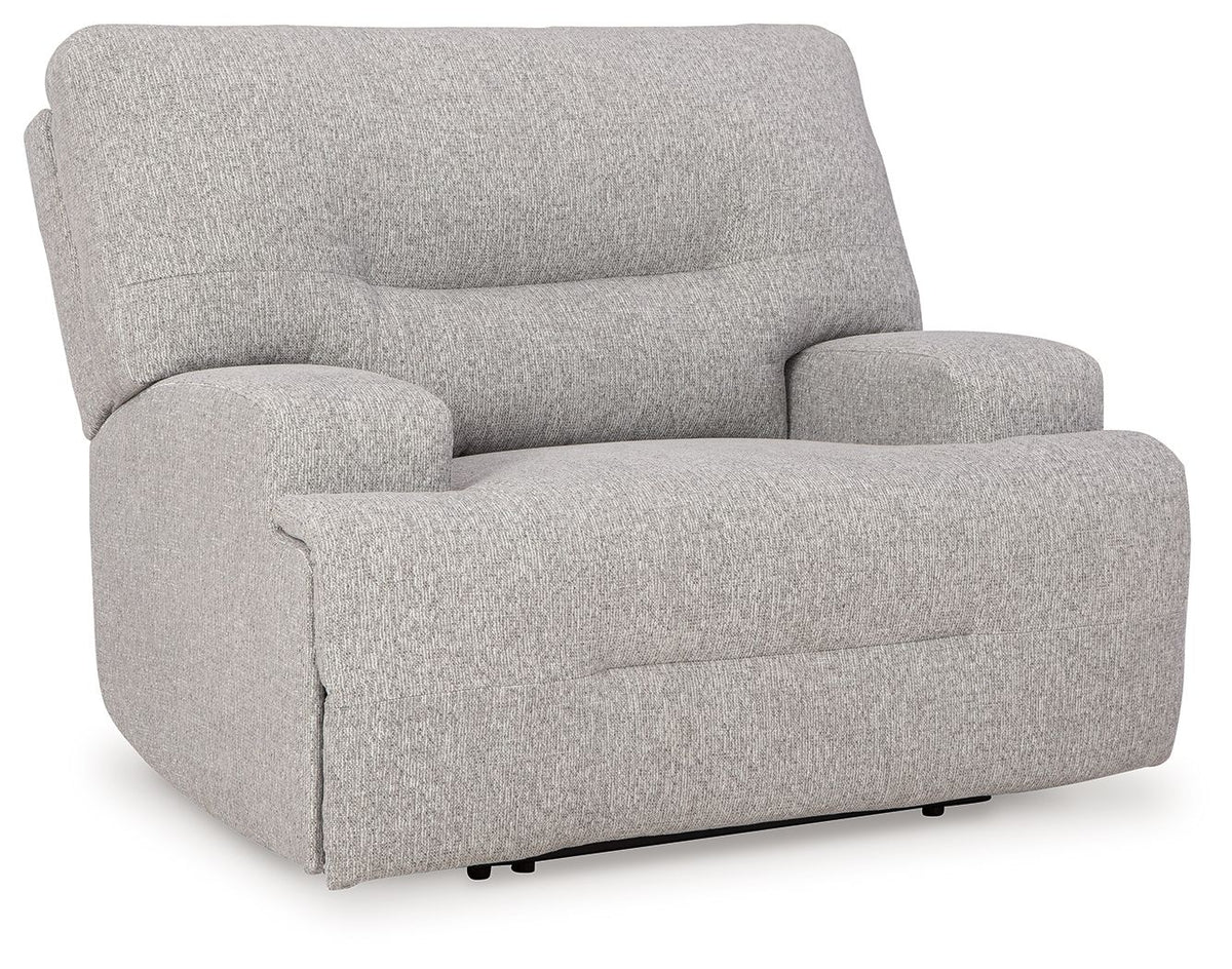 Acklen Place - 2 Pc. - 3-Piece Power Reclining Sectional Sofa With Raf Chaise, Wide Seat Power Recliner - Pewter