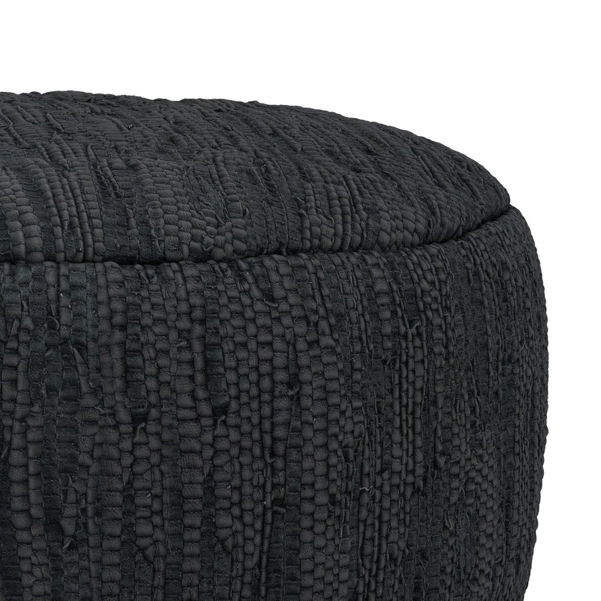 Fredrik - Round Pouf - Black