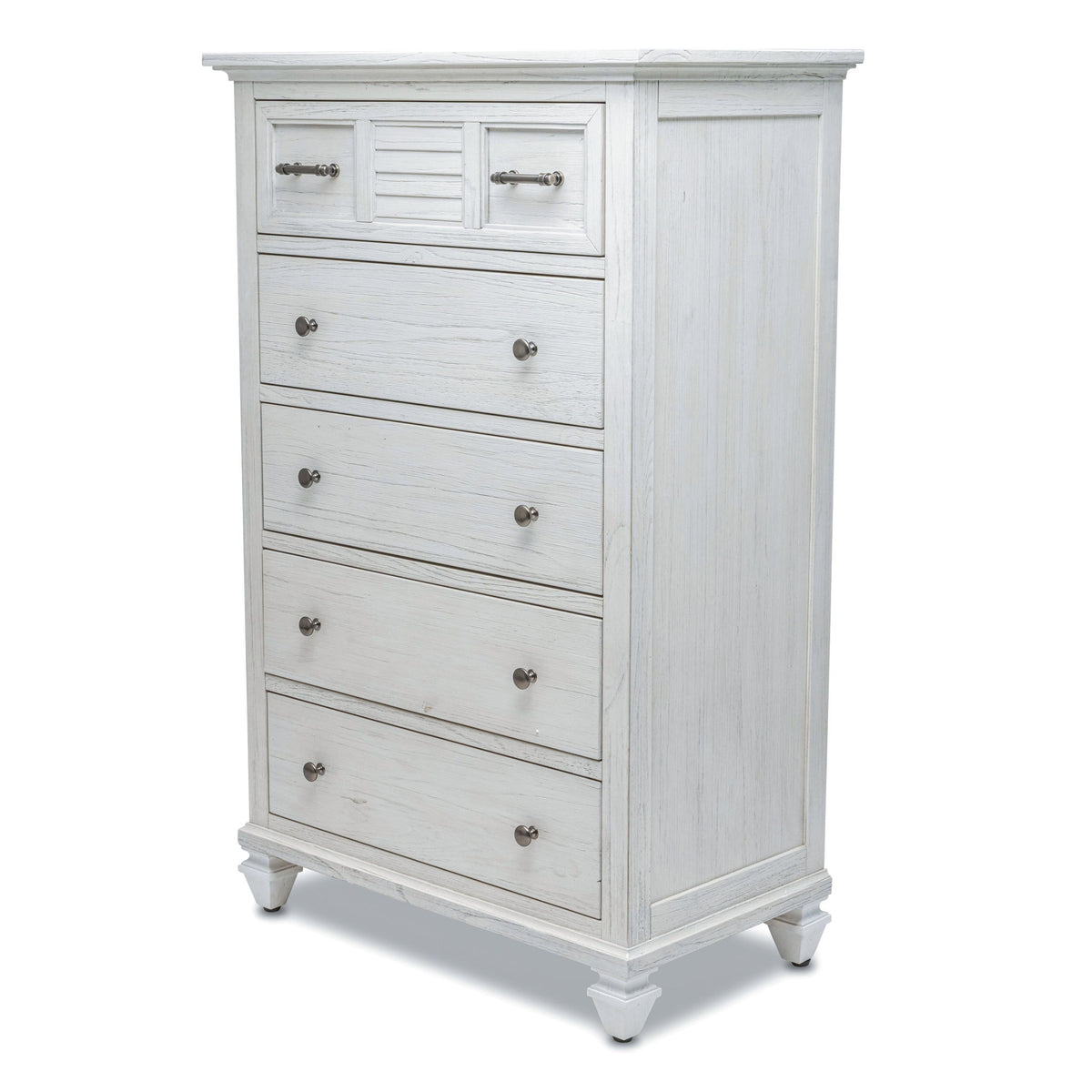 Surfside - 5 Drawer Chest - Weathered White