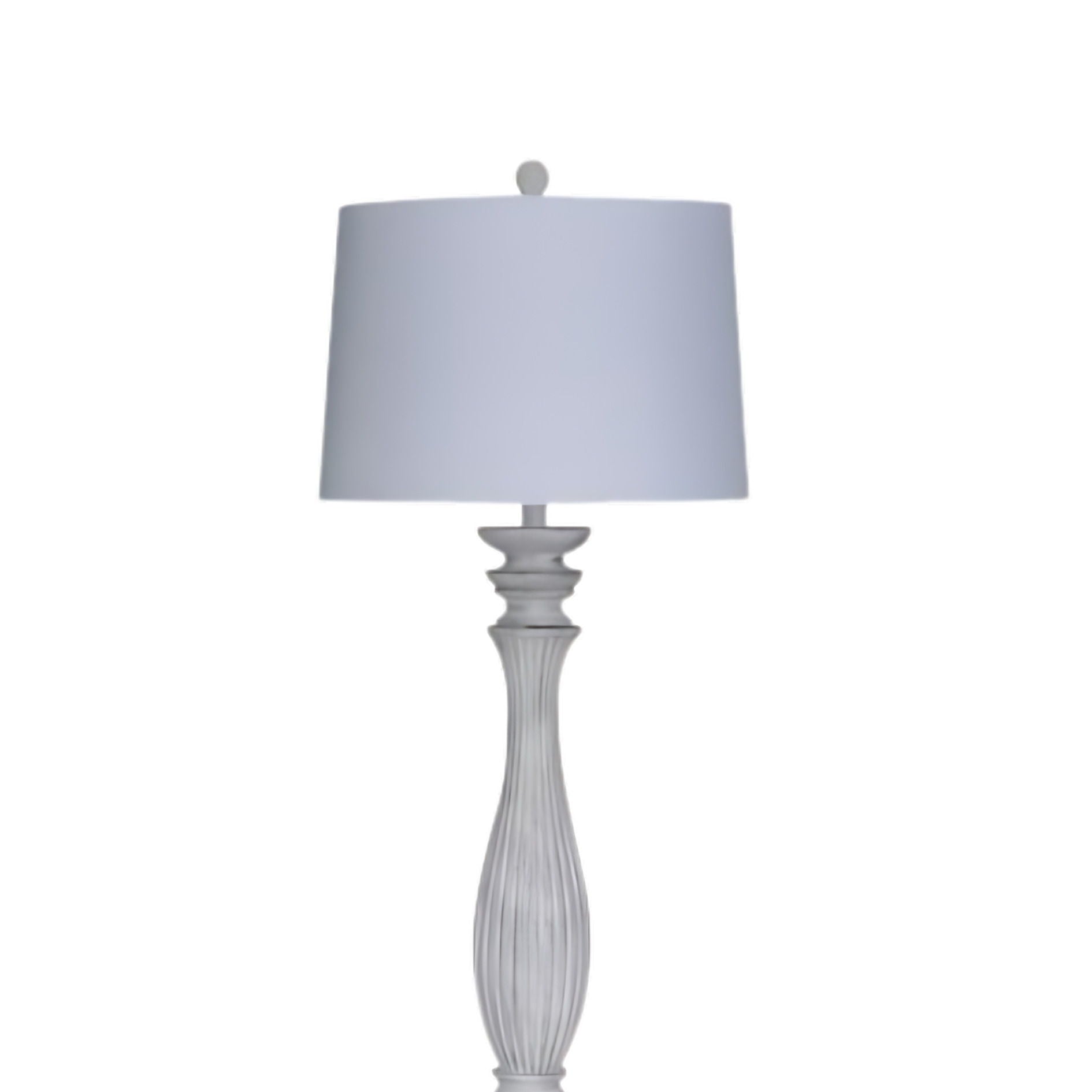 Elmwood - Polyresin Floor Lamp - Distressed White