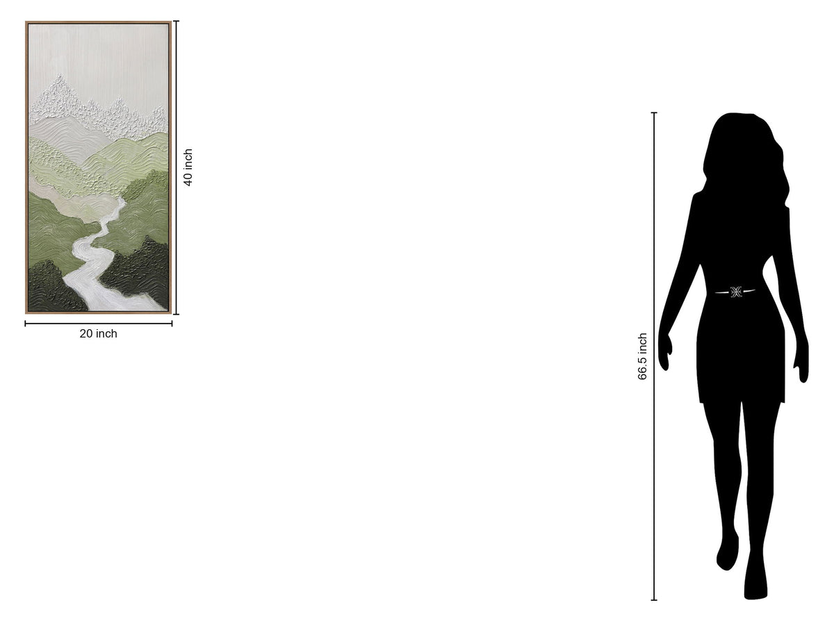 Verdant Passage I Hand-Painted Canvas In Frame - Black / Green