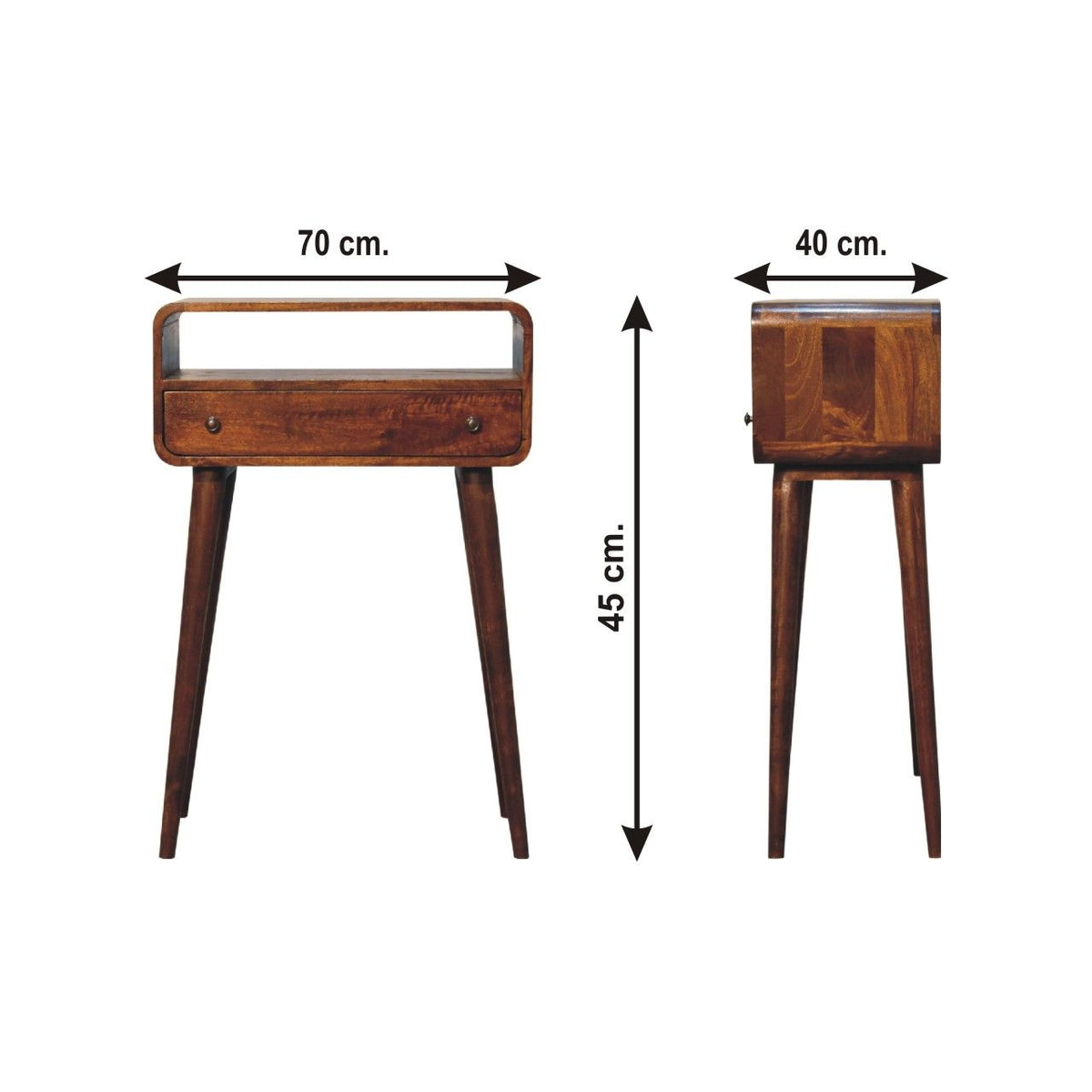 Curved Chestnut Console Table