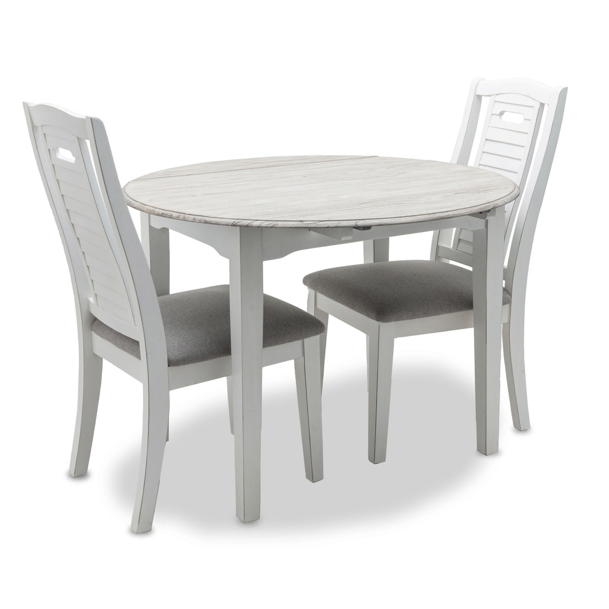 Islamorada - Drop Leaf Dining Table - Dapple Gray / Blanc
