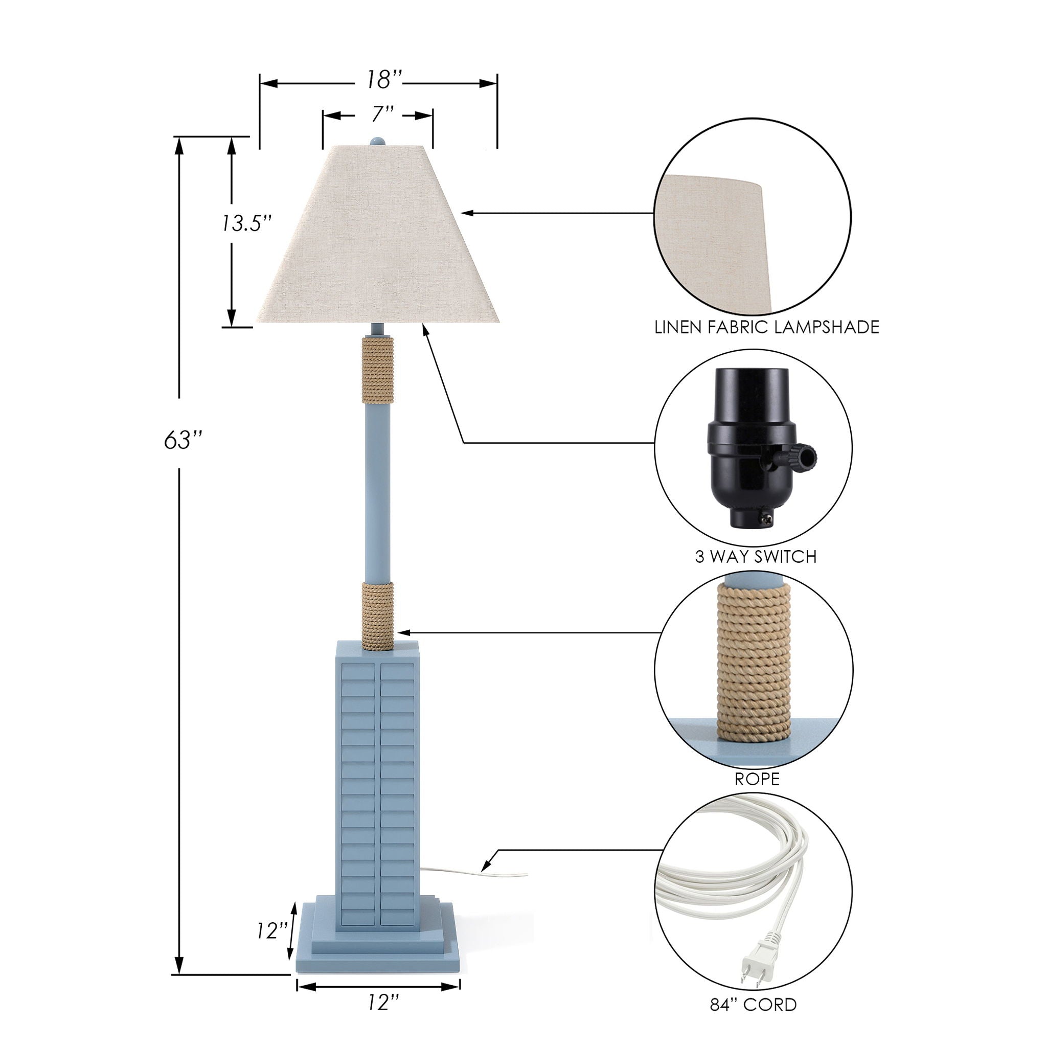 Shutter - Polyresin Coastal Floor Lamp