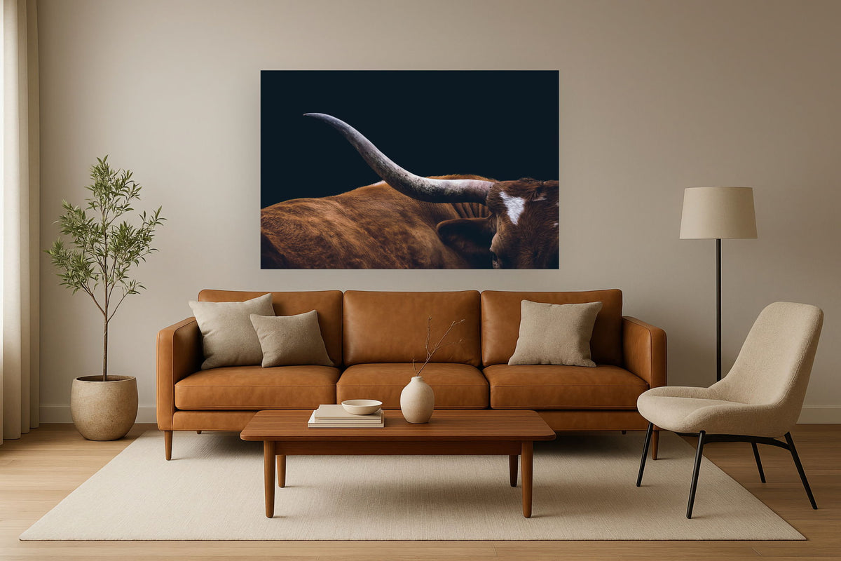 Tempered Glass - Texas Longhorn - Dark Brown