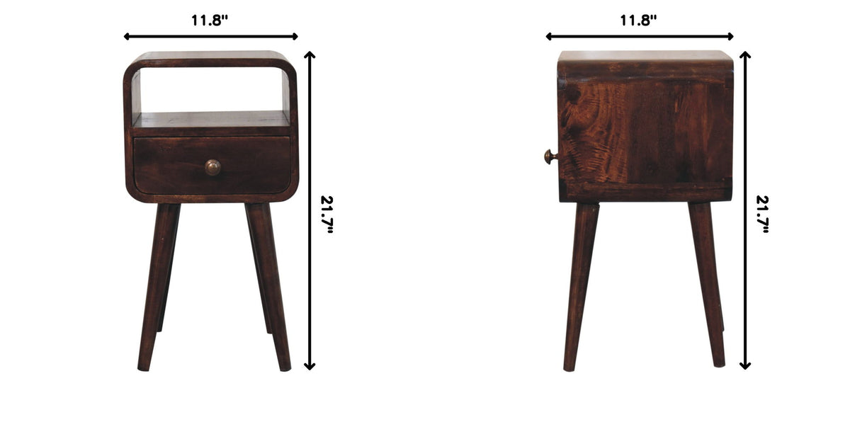 Mini Curve Open Bedside Nightstand