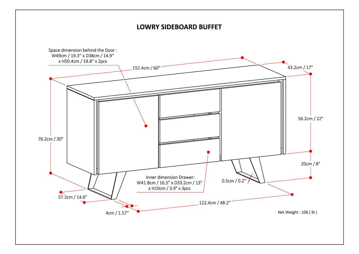 Lowry - Modern Industrial Sideboard Buffet