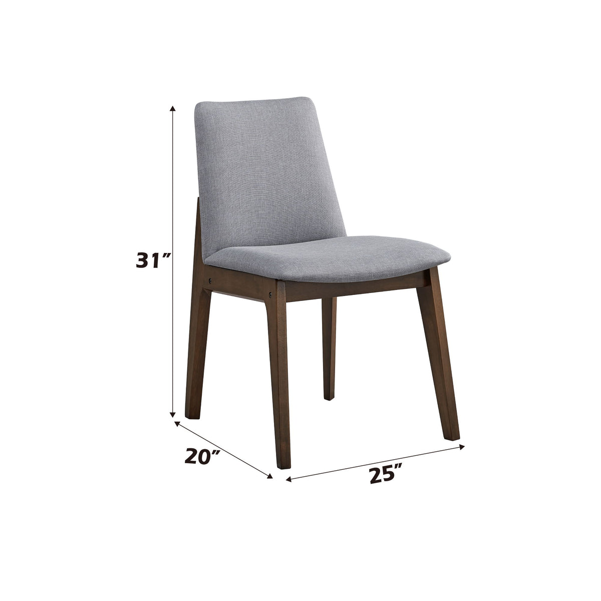 Kaela - 7 Pieces Dining Room Set - Light Gray / Walnut