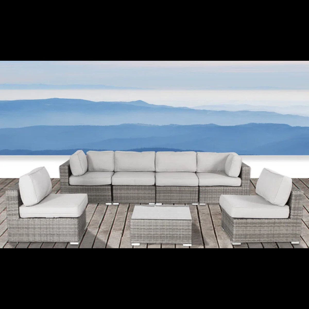 Outdoor Wicker Seating Group With Cushions