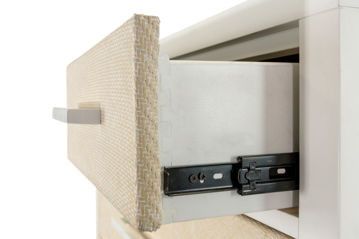 Miramar - 6 Drawer Woven Chest - Sand / Stark White