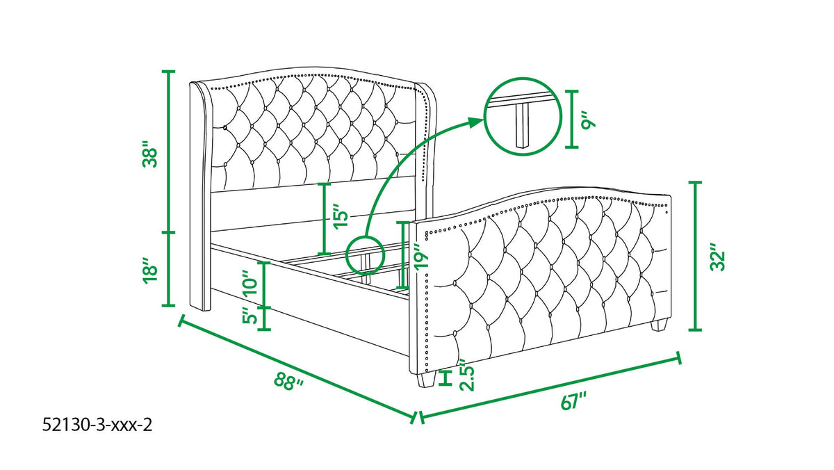 Marcella - Upholstered Shelter Headboard Bed