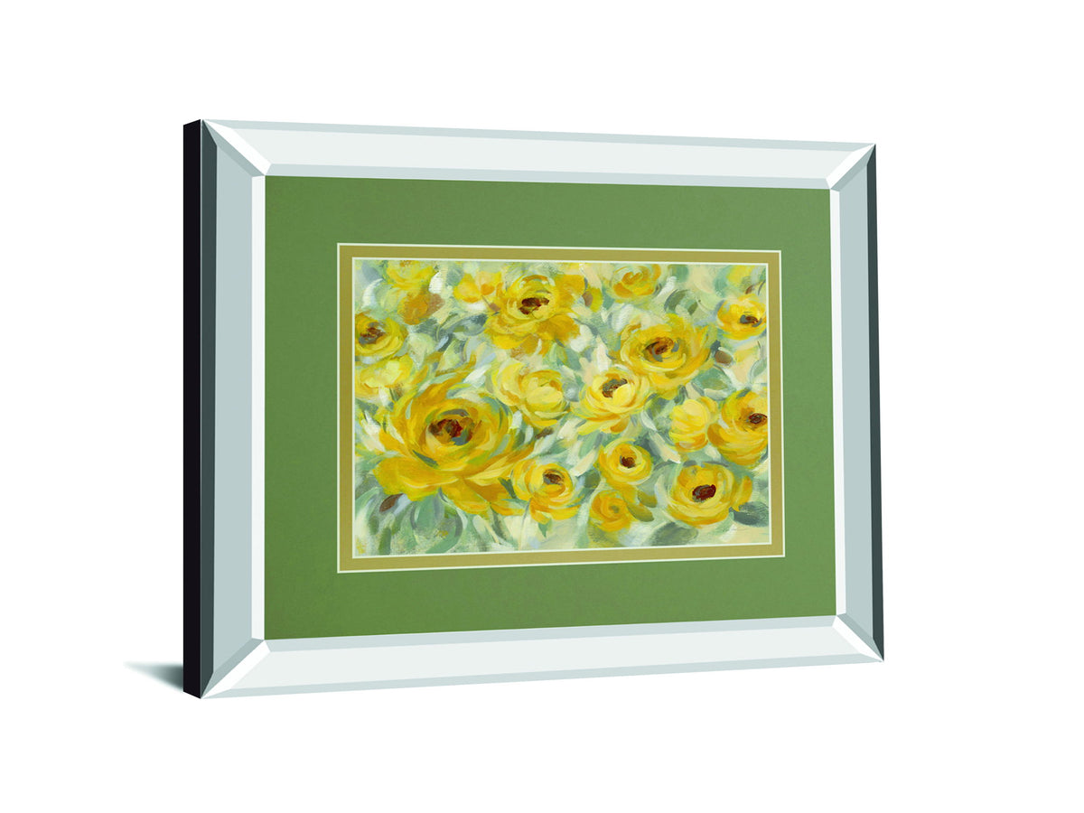 Yellow Roses By Silvia Vassileva Mirrored Frame - Yellow