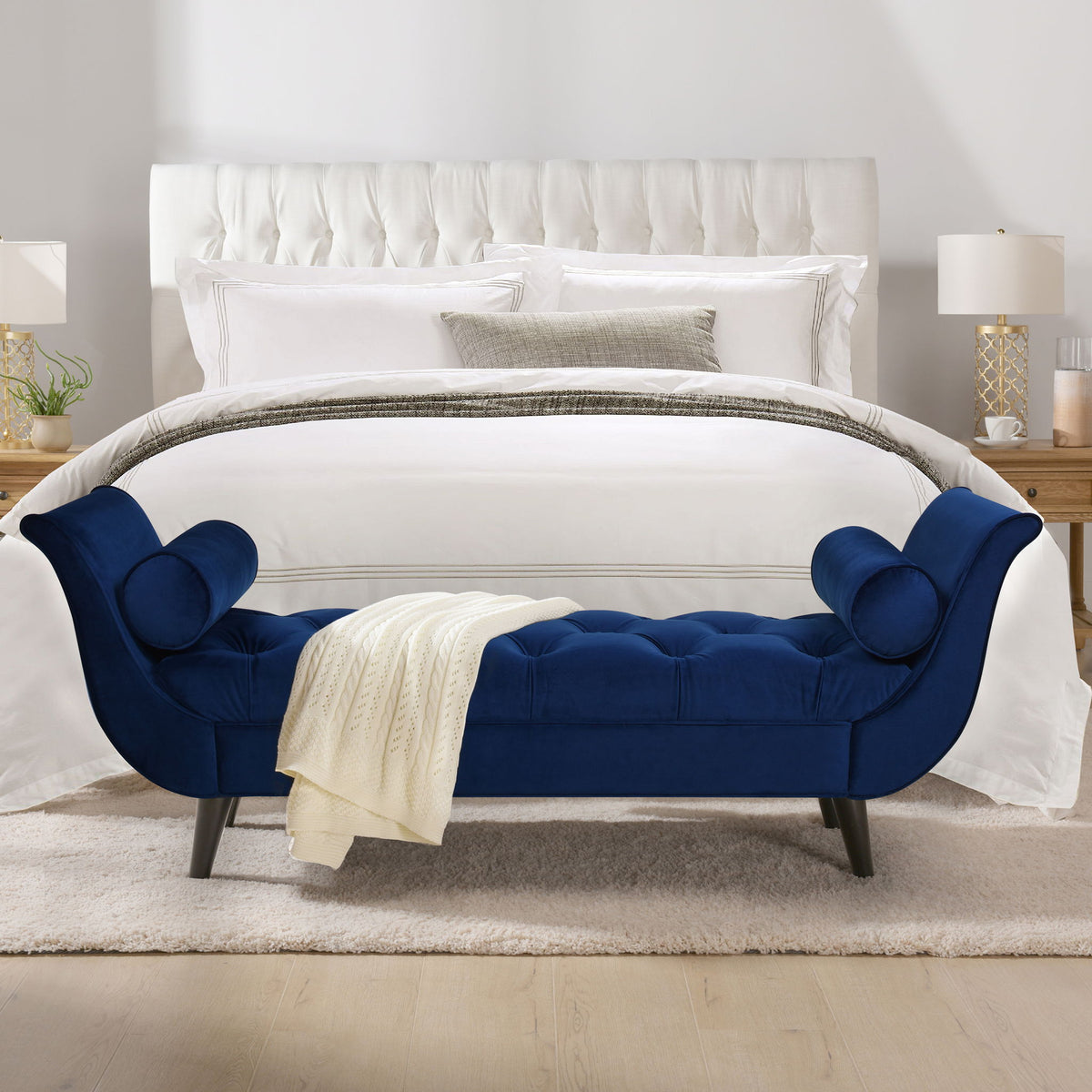 Alma - Tufted Flared Arm Entryway Bench