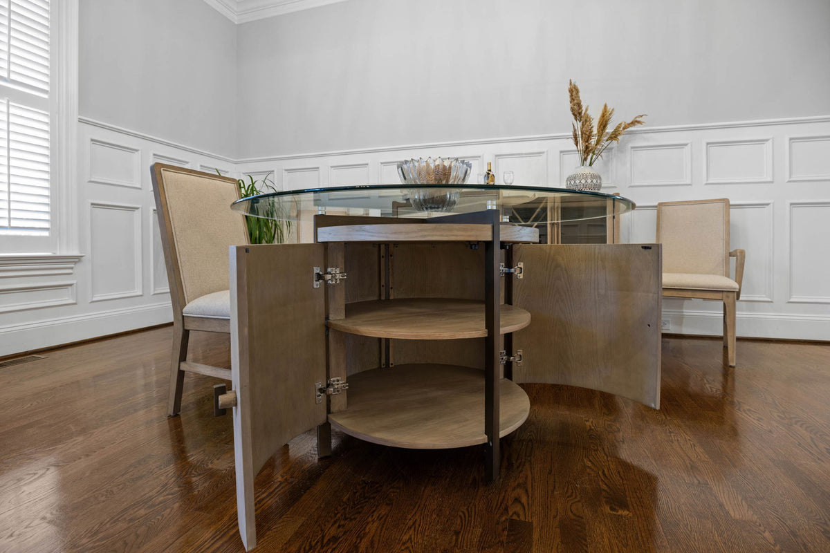 Rio Vista - Round Dining Table With Storage - Muted Earth Tones / Clay