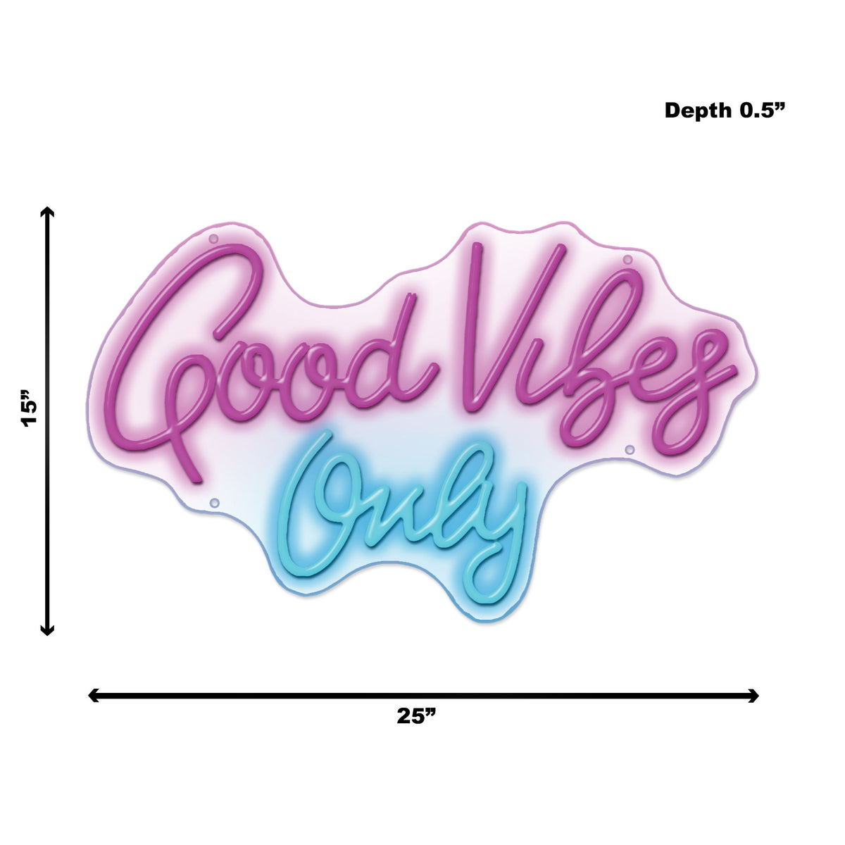 Neon Good Vibes Only - Purple