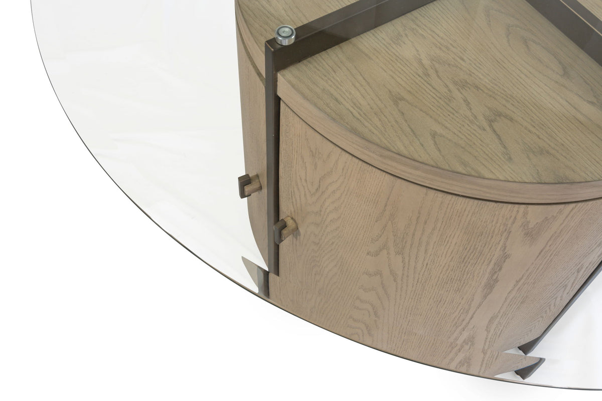 Rio Vista - Round Dining Table With Storage - Muted Earth Tones / Clay